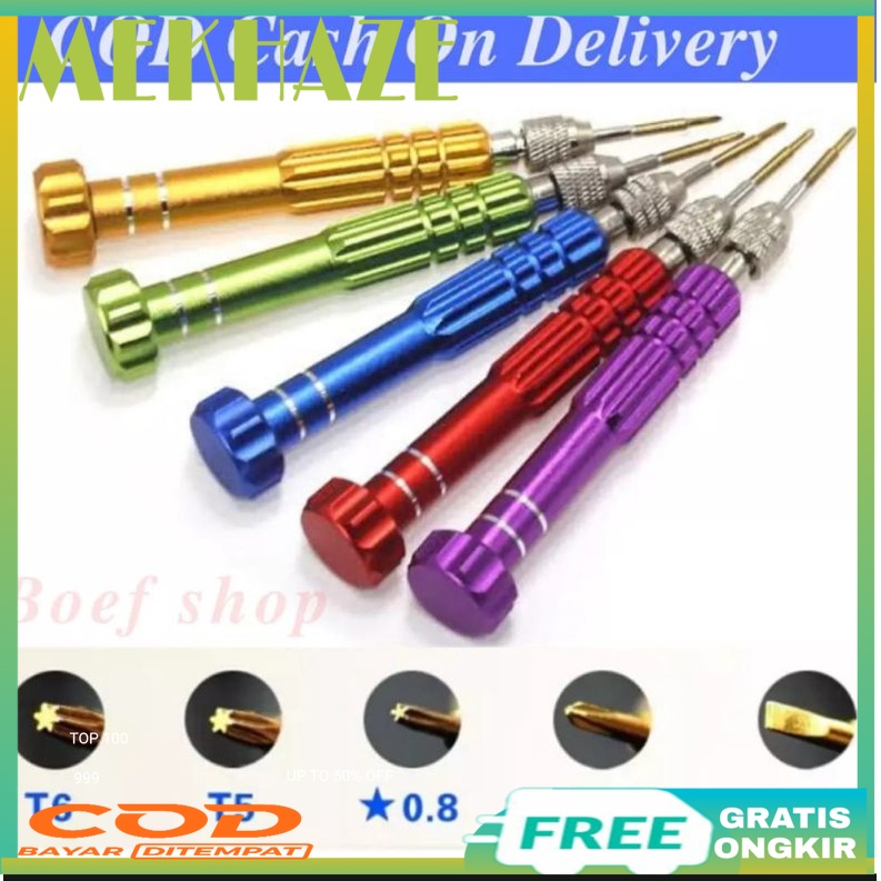 ALAT SERVICE HP Obeng Hp  Lengkap 5 in 1 isi 5 Buat Buka Handphone Universal Semua hp & VAPE