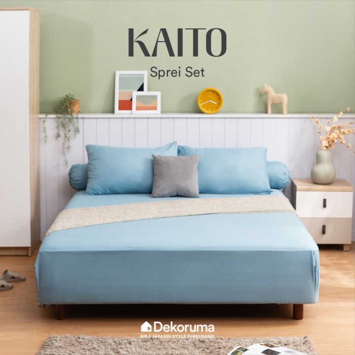 Dekoruma KAITO Set Sprei Sarung Bantal Microtex King 180x200x30 cm