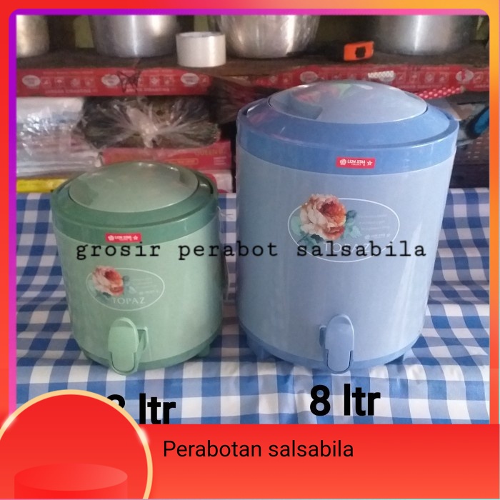 Termos  dispenser tempat air panas dingin drink jar sahara lion star