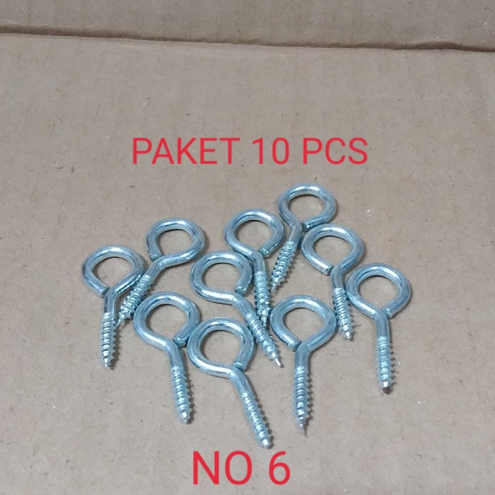 paket 10 pcs Skrup bulat no 6 sekrup gantungan baju burung lukisan