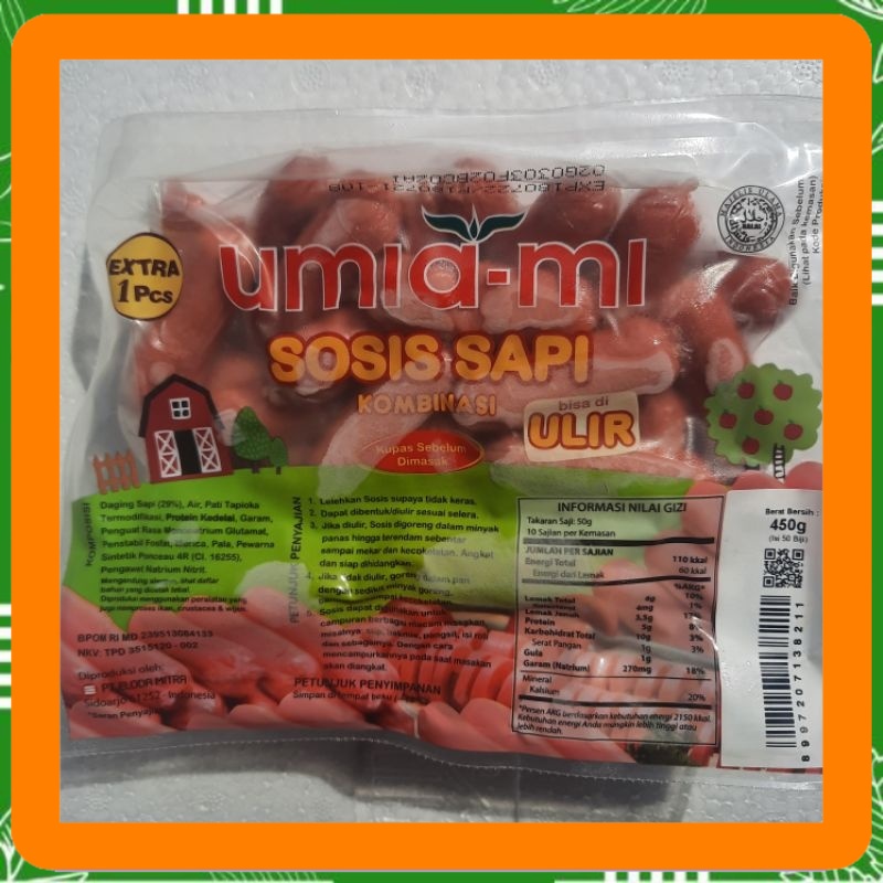 

Umiami sosis sapi kombinasi bisa di ulir 450 gram, isi 50 pis Best Seller