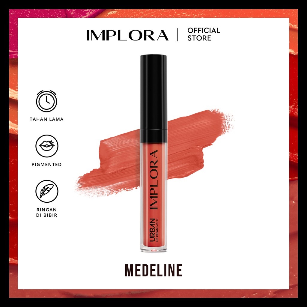 NAJMIA -NUZ Implora Urban Lip Cream/Implora Lip Cream/Implora Murah 20 new shade-04 Medeline