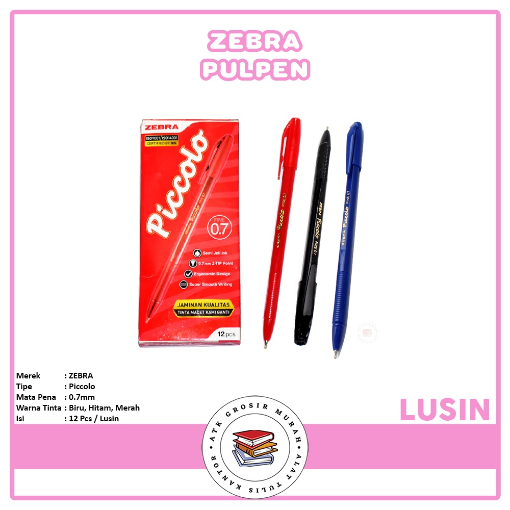 

ZEBRA - Pulpen Piccolo Semi Jel Ink 0.7mm - Lusin