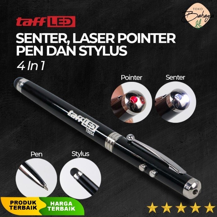 

Pulpen Pena Ballpoint 4 in 1 Senter Laser Pointer dan Stylus