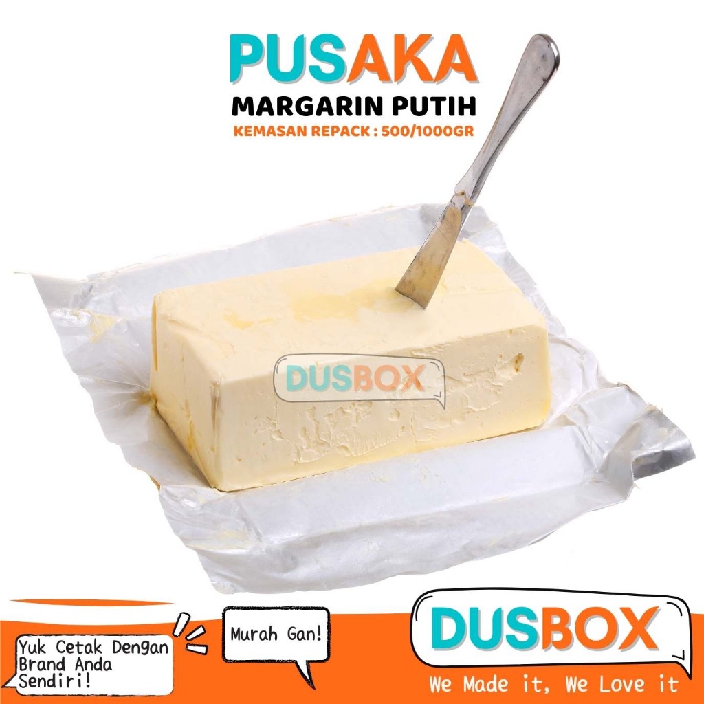 

Pusaka Margarin Putih Repack 500/1000gr / Margarin Putih / Mentega Putih / Margarin Pusaka Repack / Margarin Putih Pusaka Repack