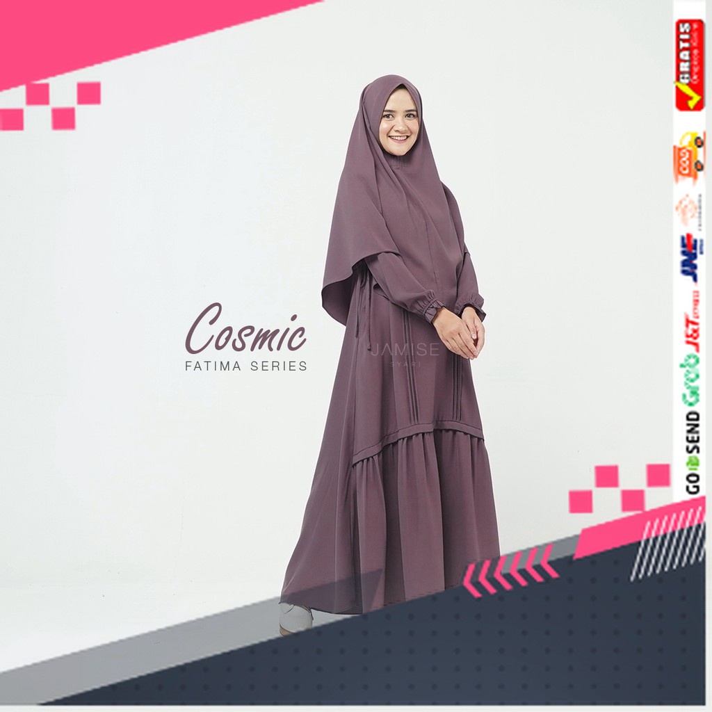 BAJU GAMIS MODEL BARU TERMURAH STYLE TRENDY /Jamise I Fatima Series I Gamis Set - Cosmic