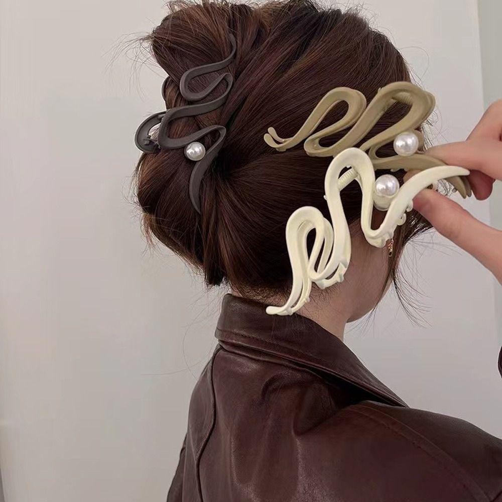 Needway Gelombang Rambut Cakar Elegan Ins Besar Hiu Klip Baru Heardress Fashion Hiasan Kepala Ponytail Holder Korea Hiu Klip