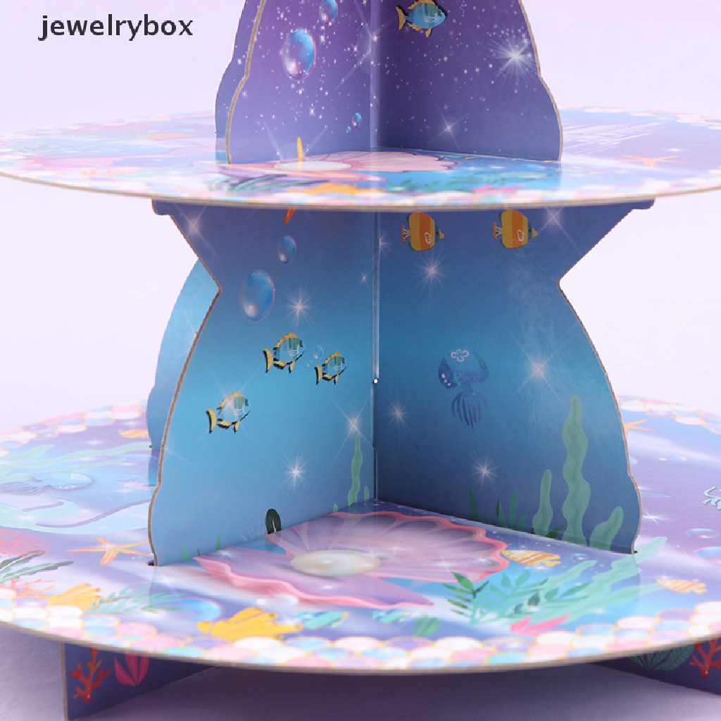 [jewelrybox] 1set Mermaid Birthday Cake Stand Mermaid Party Untuk Hadiah Ulang Tahun Baby Shower Butik