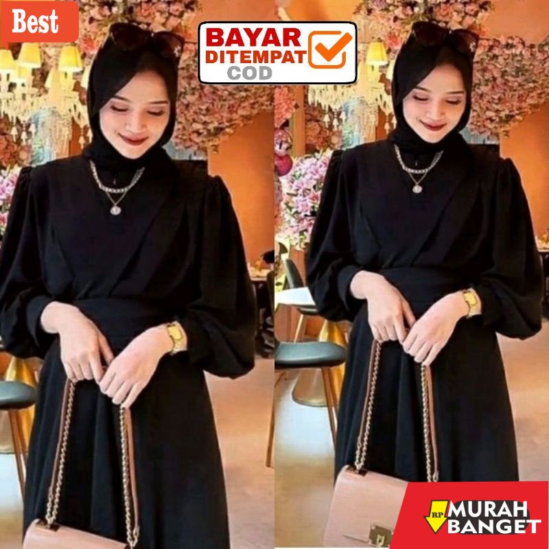 GAMIS RAMADHAN TERBARU UNTUK WANITA- Gaudy Gamis Terbaru Muslim Ceruty Premium L XL XXL Jumbo Maxi L