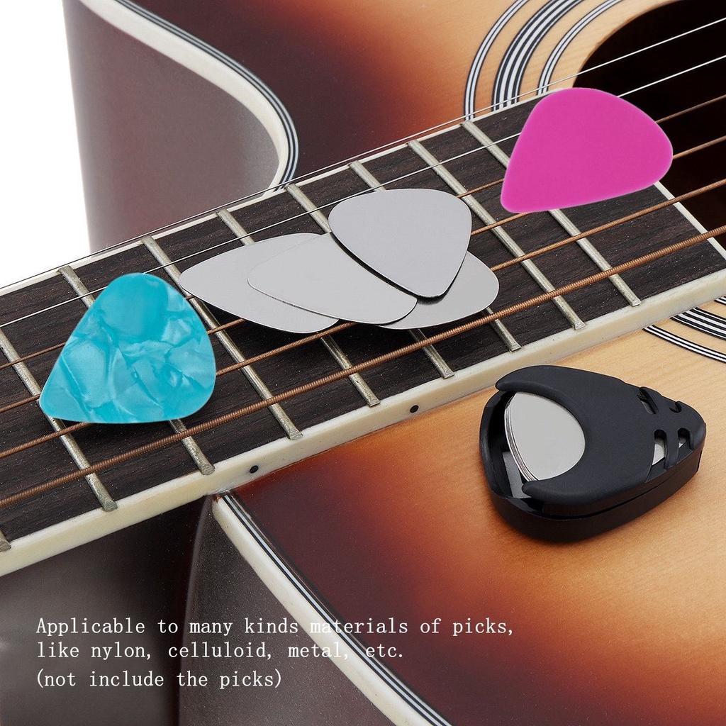 1biji Hitam Plastik Stick on Guitar Pick Holder Penempatan Picks Nyaman Untuk Gitar Akustik/Bass/Ukulele Dengan Perekat Belakang