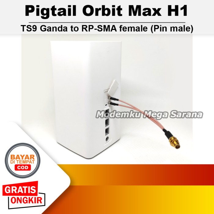 Pigtail Telkomsel Orbit MAx H1 Huawei 4G Modem Router TS9 Dual Port