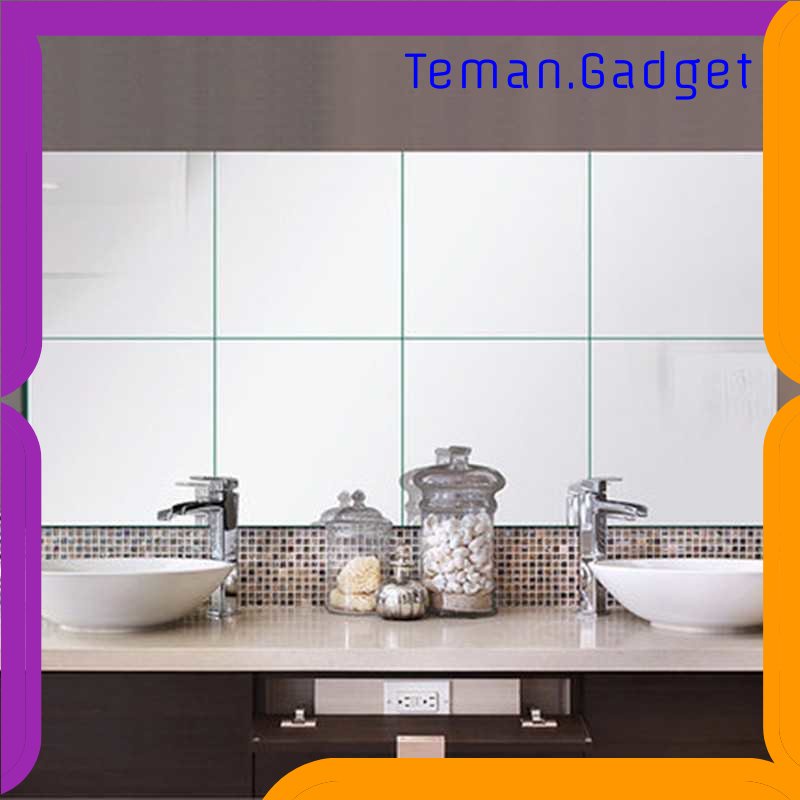 TG -  ART Fender Wall Sticker Dekorasi Dinding 3D Model Square Mirror 9 PCS - Q353