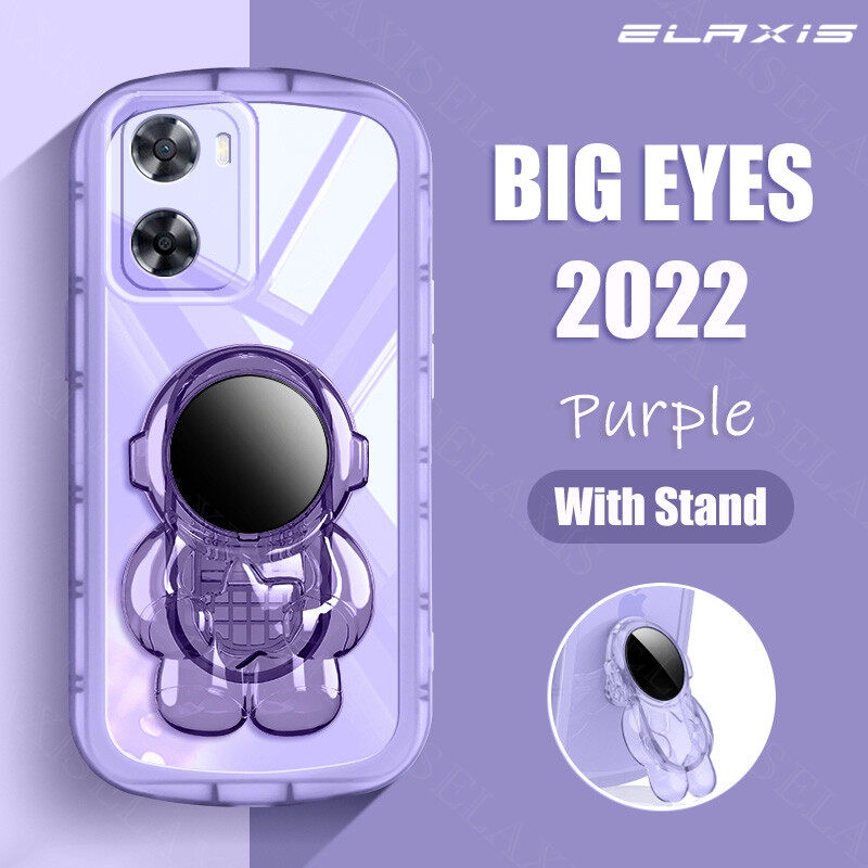 Andyh Untuk OPPO A57/A77s Casing Ponsel Tahan Jatuh Transparan Chubby Silikon Lembut Dengan Astronot Berdiri2022 Desain Baru Ponsel Penutup Belakang