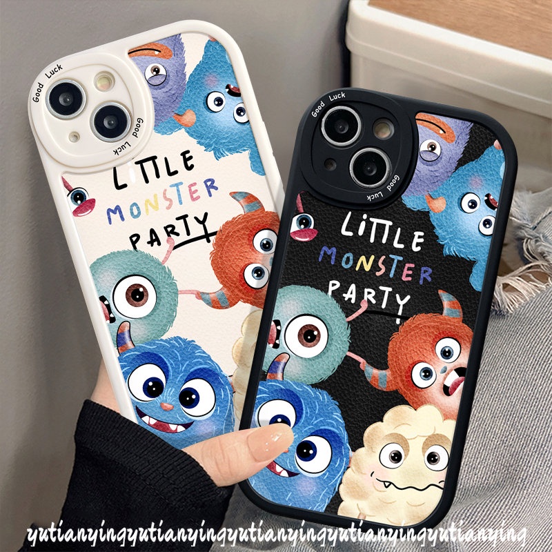 IPHONE Case Huruf Monster Kecil Yang Lucu Trendi Kompatibel Untuk Iphone11Xr 13 7plus 13 11 12 14 Pro Max7 6s 6 8 plus XS X Max SE 2020 Kartun Doodle Ponsel Lembut Tpu Penutup Belakang