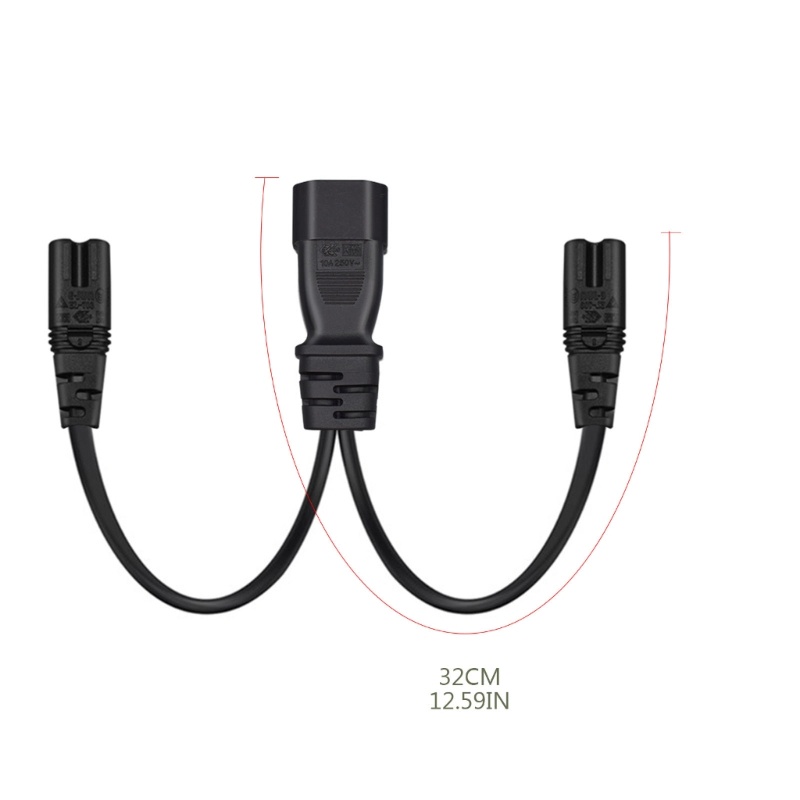 Kabel Adaptor Konektor zzz 3 Cabang C14 Ke Double C7 Colokan Male Ke Female Socket Converter Cable Y-splitter Power Line