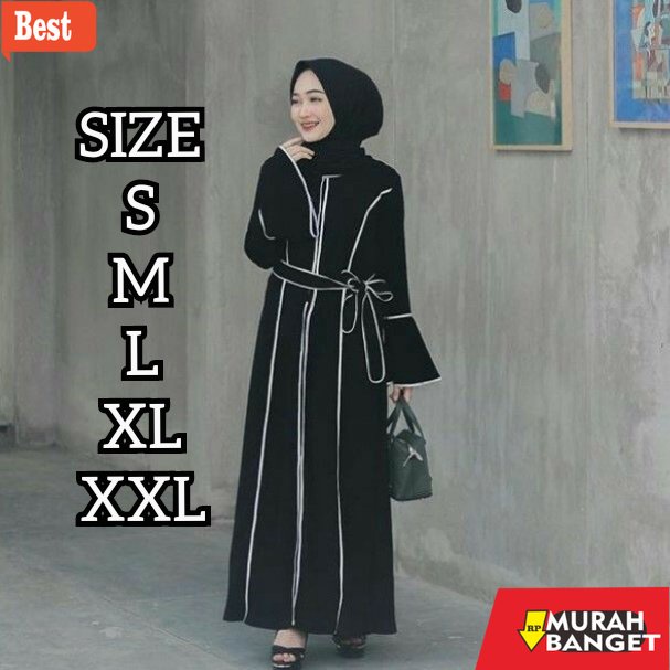 Gaya ala timur tengah di hari raya- Gamis Abaya Bordir Dress Muslim Gamis Abaya Turkey Terbaru Abaya
