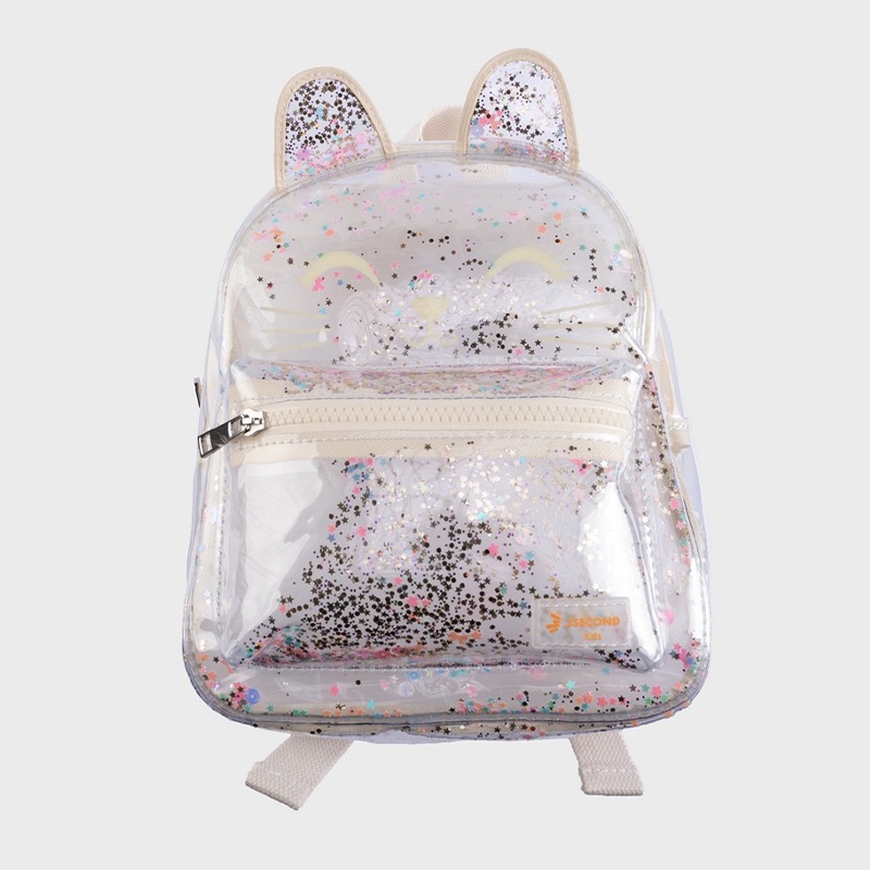 3Second Kids Tas Ransel Anak Perempuan Kelinci Silver Backpack Transparan Bening Girls 020223