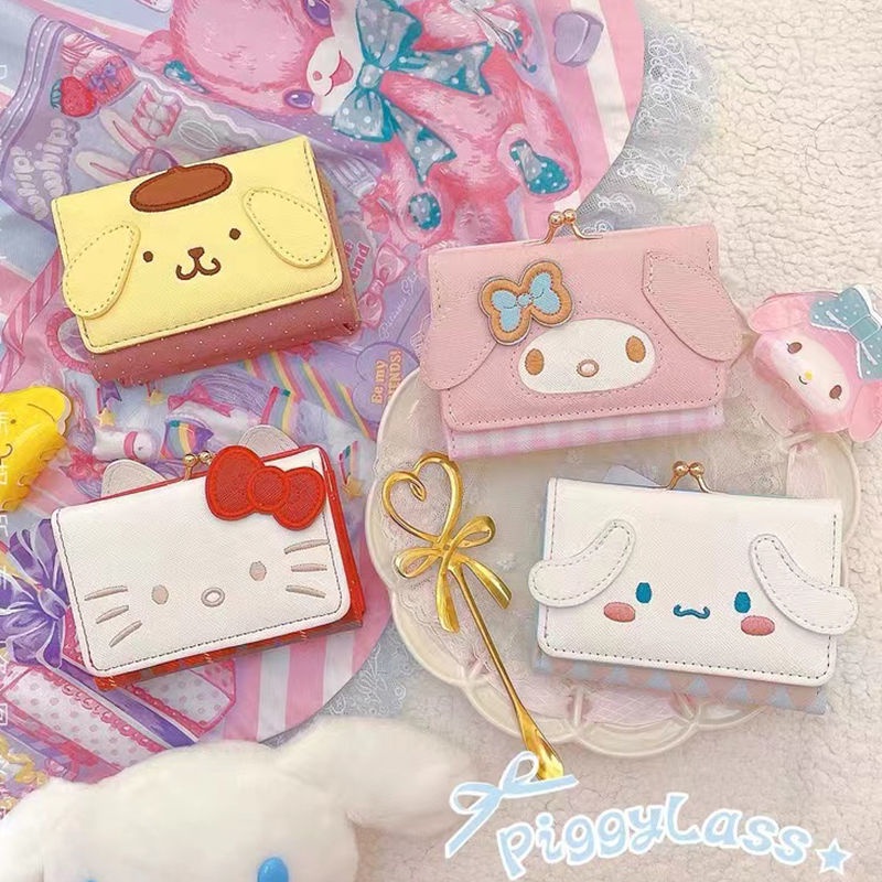 Sera Kayu Manis Anjing Kulomi Dompet Pendek Mahasiswa Busur Retro Kartu Tas Puding Melodi JK Lolita PC