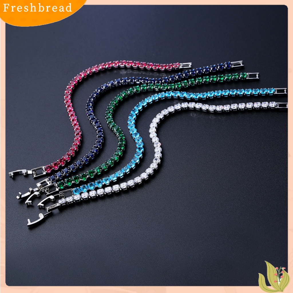 &lt; Freshbread &gt; Chic Gelang Berlian Imitasi Halus Indah Multicolor Sparkling Dress-up Ravishing Tennis Bracelet Wanita Perhiasan Pergelangan Tangan Untuk Perempuan