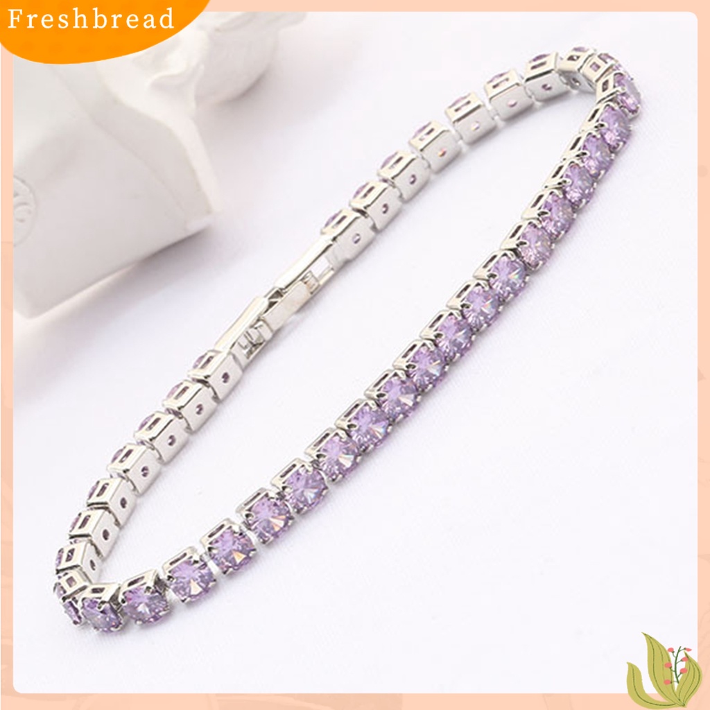 &lt; Freshbread &gt; Chic Gelang Berlian Imitasi Halus Indah Multicolor Sparkling Dress-up Ravishing Tennis Bracelet Wanita Perhiasan Pergelangan Tangan Untuk Perempuan