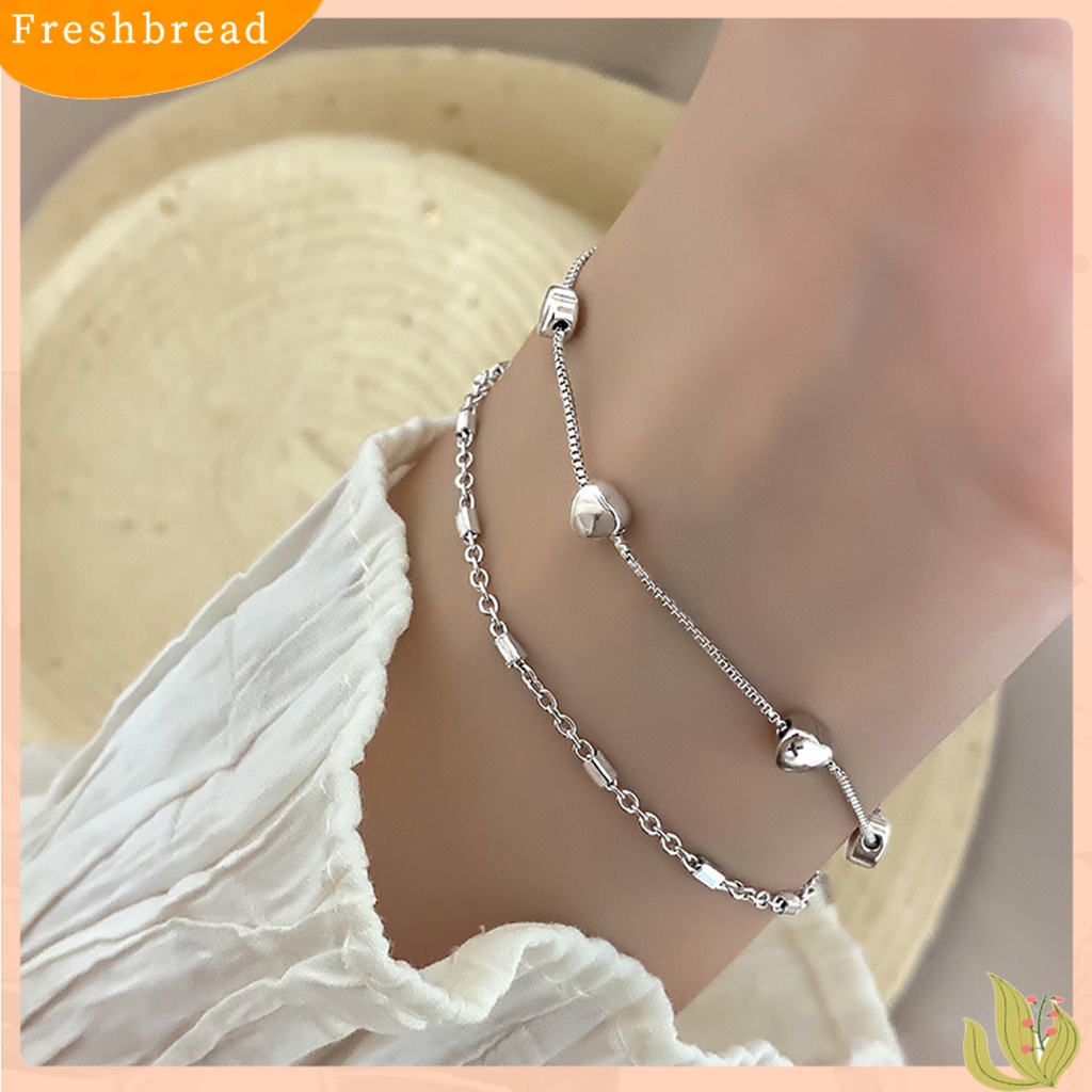 &lt; Freshbread &gt; Women Bracelet Adjustable Sweet Elegant Bright Luster Semua Pertandingan Dekorasi Hadiah Cinta Hati Rantai Gelang Pesta Pesona Perhiasan Untuk Pacar