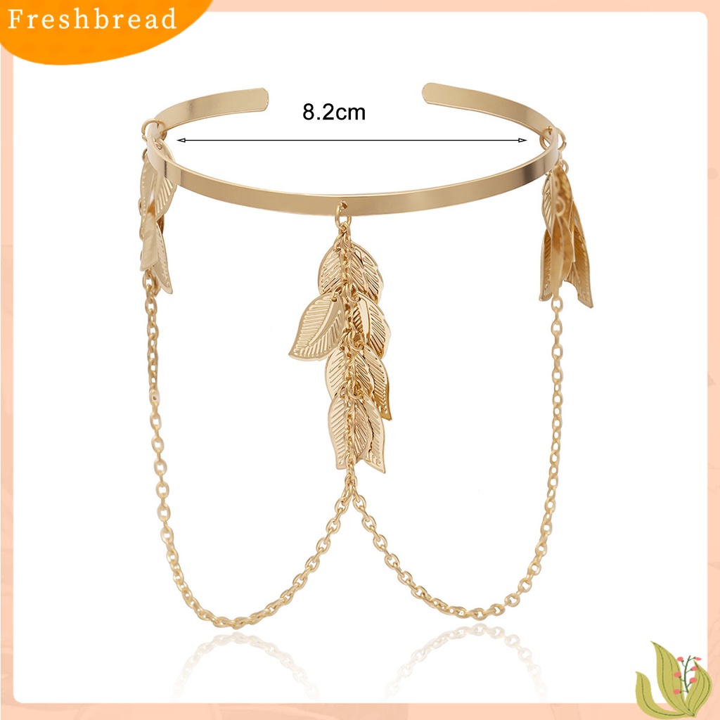 &lt; Freshbread &gt; Opening Adjustable Thin Arm Bangle Bohemian Daun Pesona Gelang Lengan Atas Aksesoris Fashion