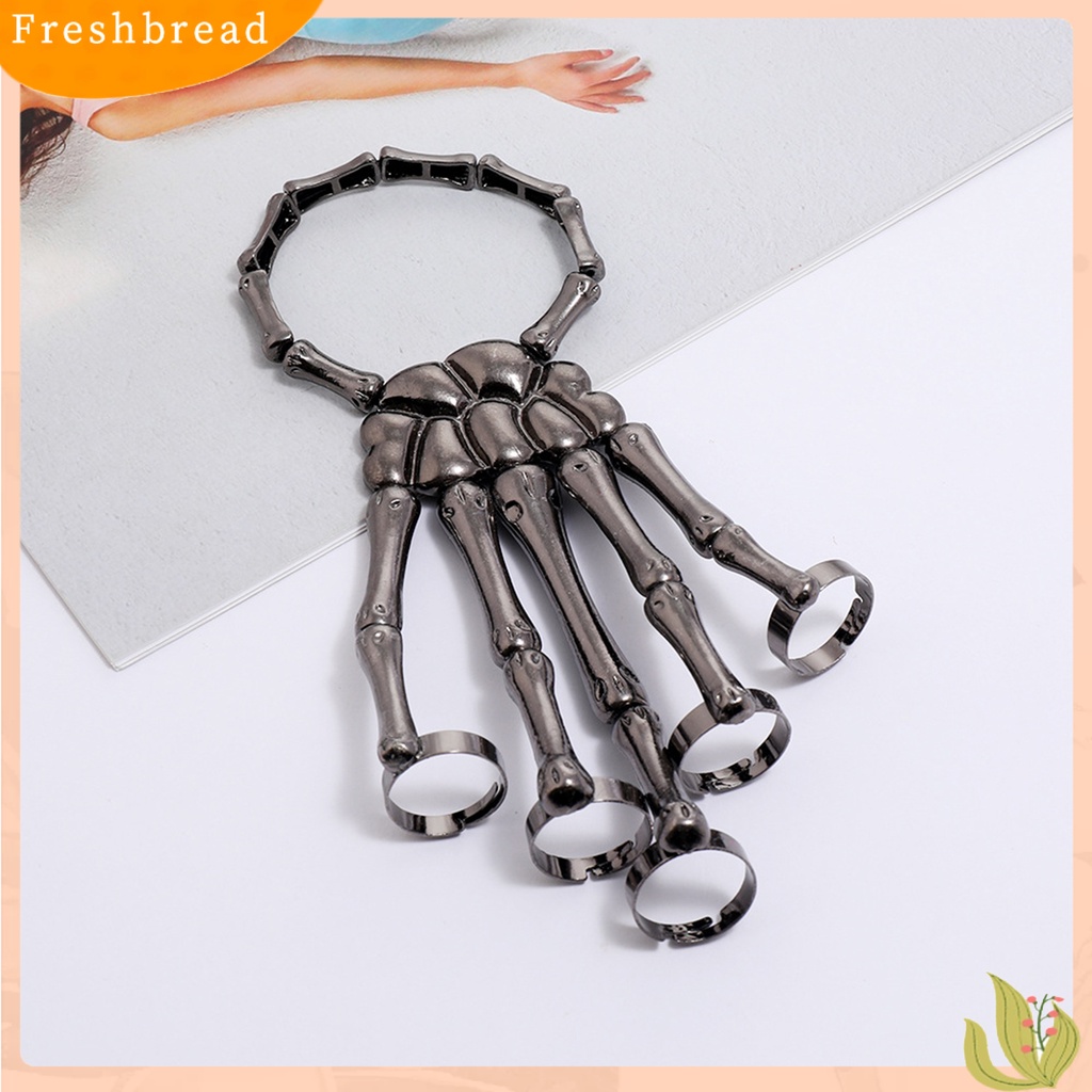 &lt; Freshbread &gt; Gelang Tangan Rantai Tengkorak Hantu Tengkorak Fashion Adjustable Untuk Halloween