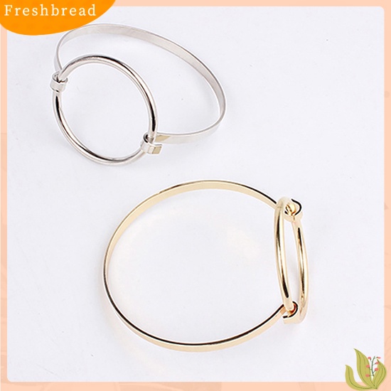 &lt; Freshbread &gt; Wanita Fashion Elegan Desain Sederhana Hoop Besar Bangle Cuff Gelang Perhiasan Hadiah