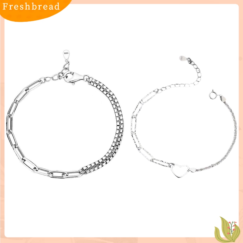 &lt; Freshbread &gt; Gelang Pasangan Sederhana Desain Bentuk Hati Artistik Unik Gelang Fashion Untuk Kehidupan Sehari-Hari