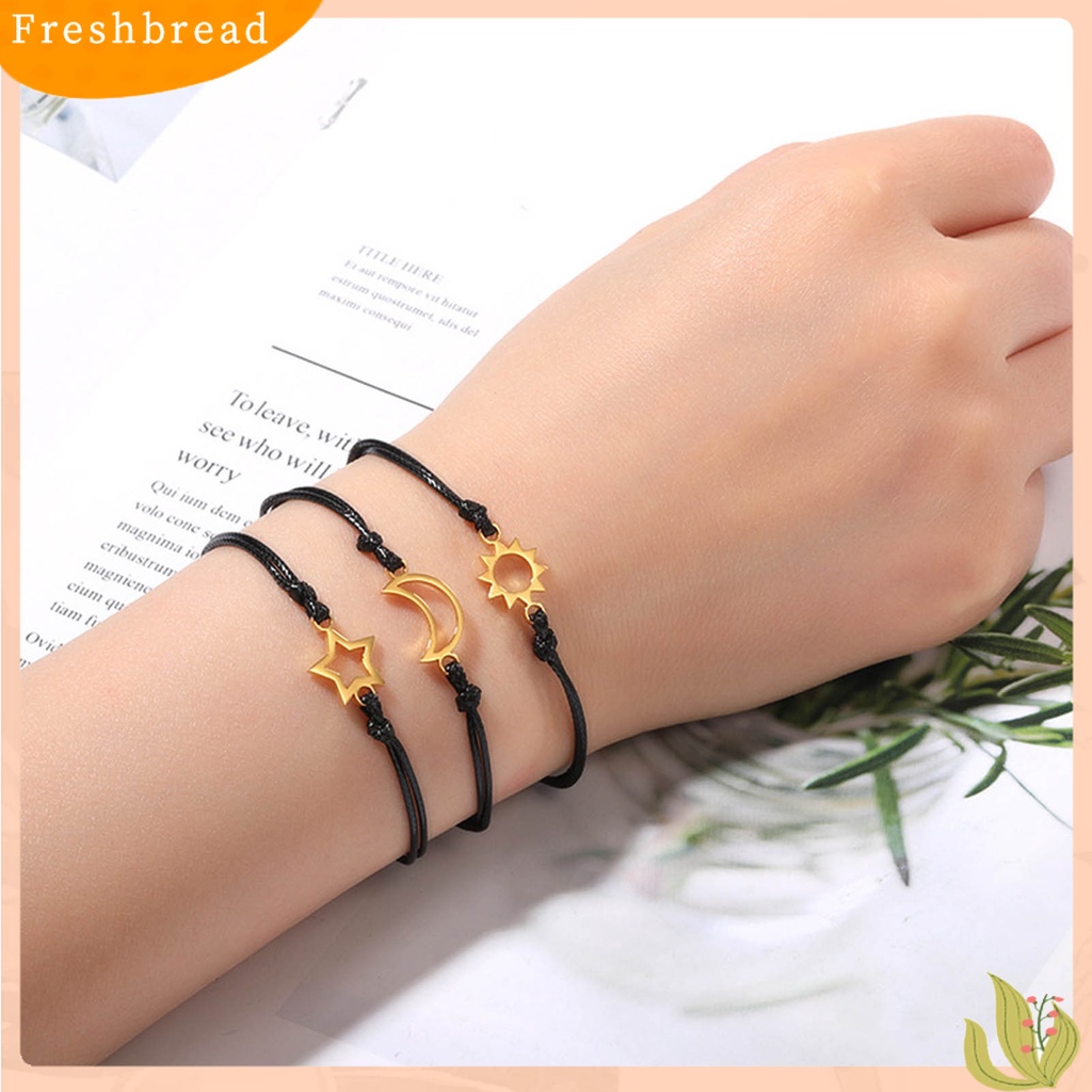 &lt; Freshbread &gt; 2/3/4Pcs Women Bracelets Adjustable Hand Made Heart Decor Hias Braided Dekorasi Kepribadian Ibu Putri Jantung Gelang Hadiah Hari Ibu