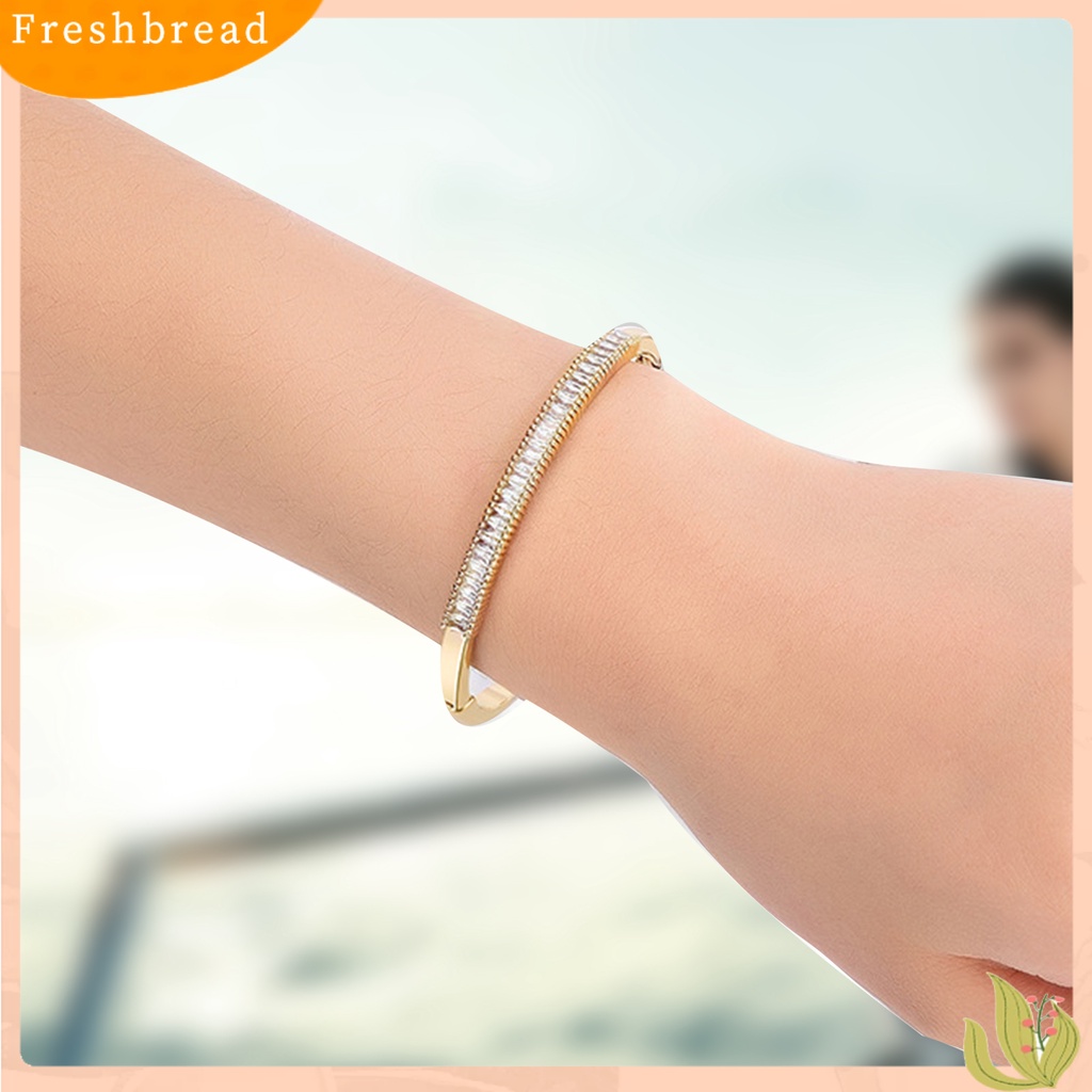 &lt; Freshbread &gt; Fashion Wanita 1baris Berlian Imitasi Bangle Pesona Gelang Perhiasan Hadiah Properti Foto