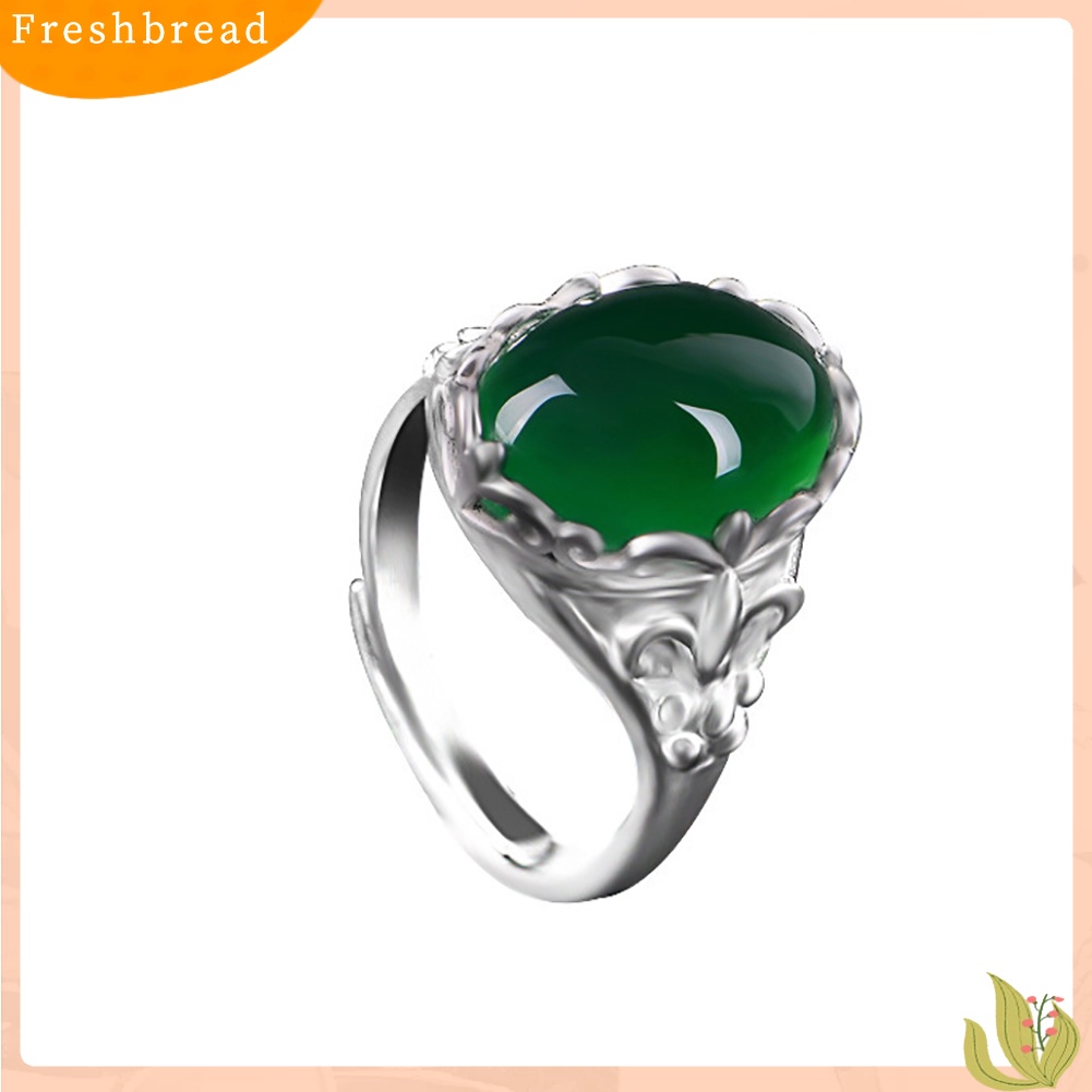 &lt; Freshbread &gt; Wanita Vintage Buatan Zamrud Batu Permata Pernikahan Pertunangan Cincin Perhiasan Hadiah