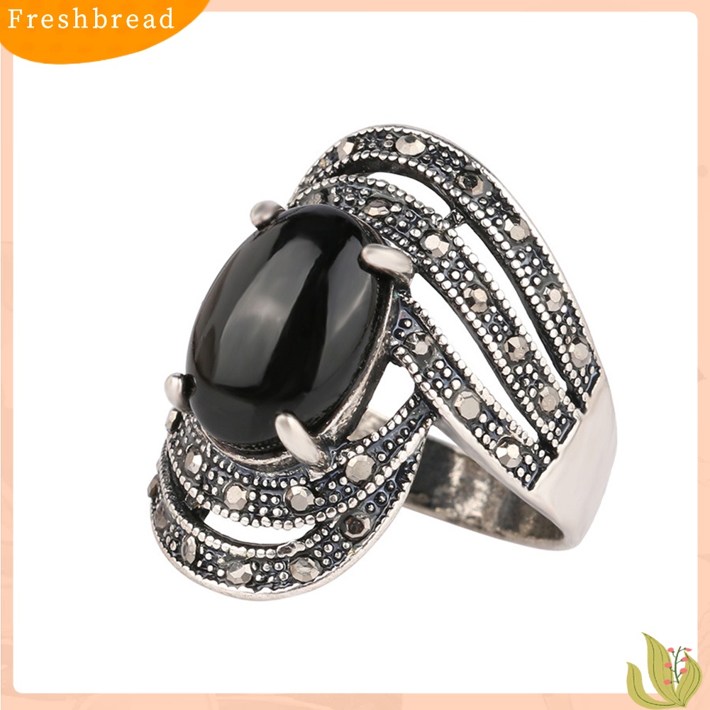 &lt; Freshbread &gt; Elegan Hias Cincin Jari Batu Permata Buatan Vintage Pesta Wanita Perhiasan Hadiah