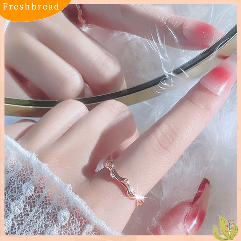 &lt; Freshbread &gt; Cincin Buku Jari Ukuran Dapat Disesuaikan Tidak Teratur Bentuk Geometris Mewah Electroplating Dekorasi Hypoallergenic Willow Leaves Pesona Sederhana Cincin Terbuka Aksesoris Perhiasan
