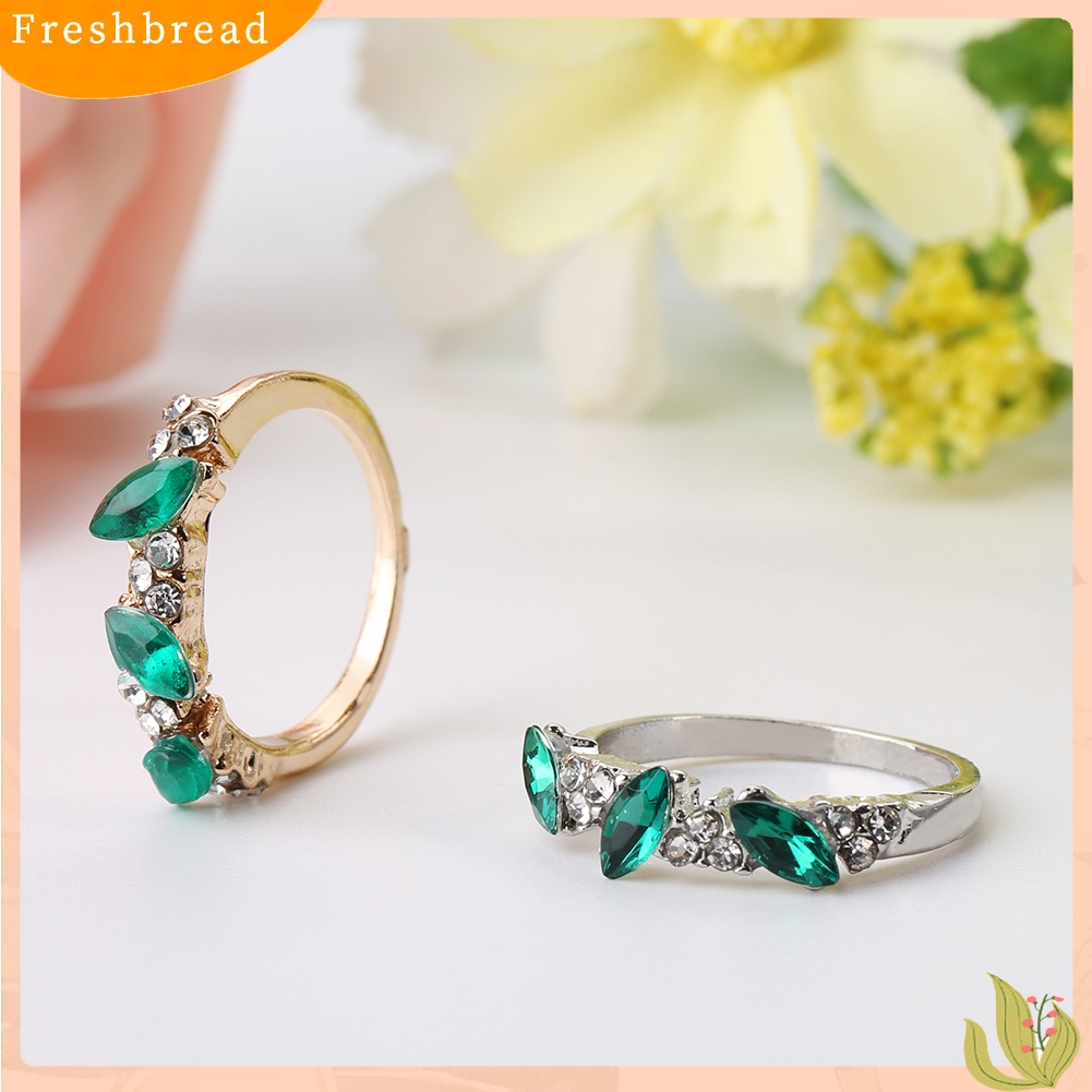 &lt; Freshbread &gt; Wanita Elegan Vintage Berlian Imitasi Jari Buku Jari Cincin Hadiah Fashion Perhiasan