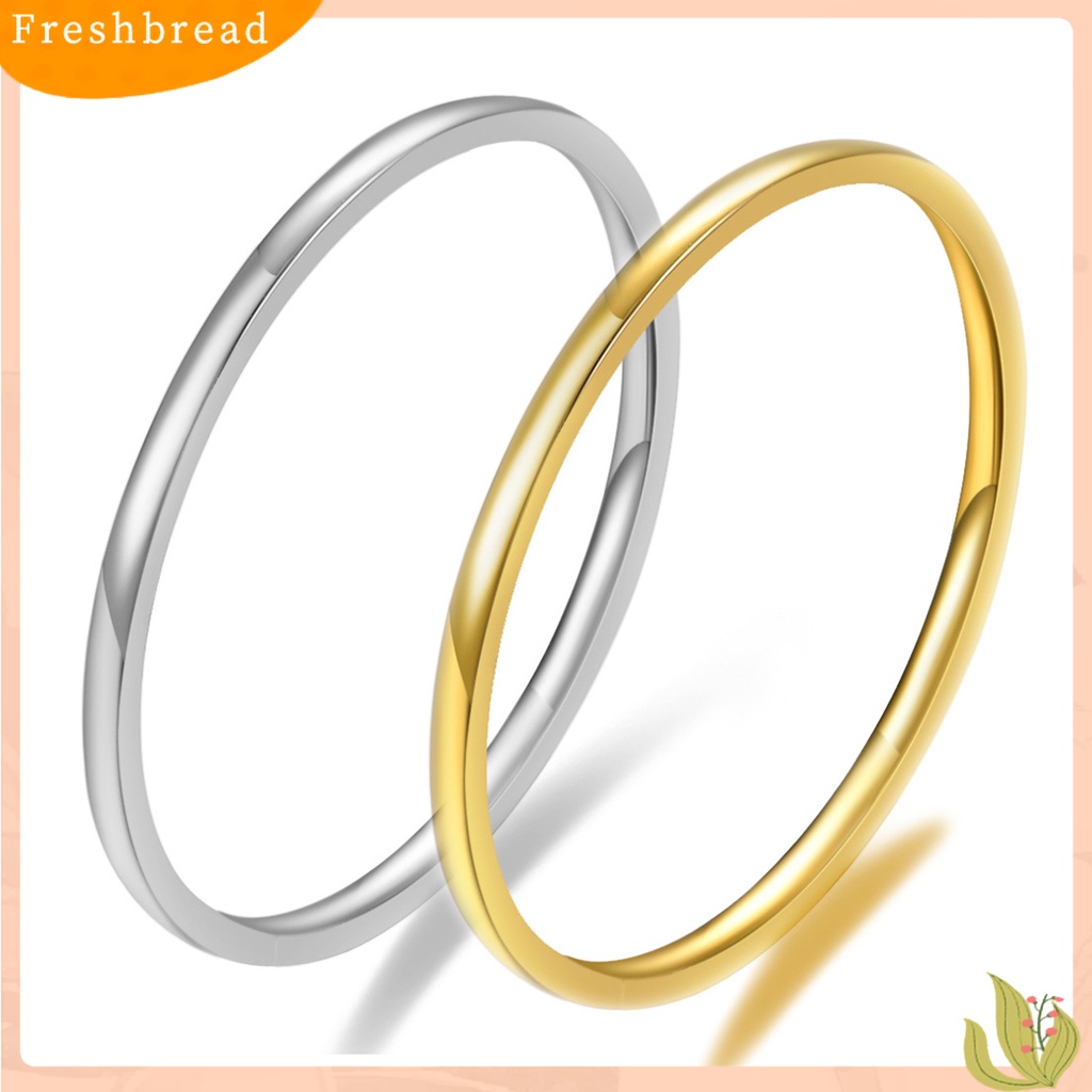 &lt; Freshbread &gt; Cincin Indah Eye-catching All-match Hias Glittery Titanium Steel Cincin Pasangan Sederhana Untuk Anniversary