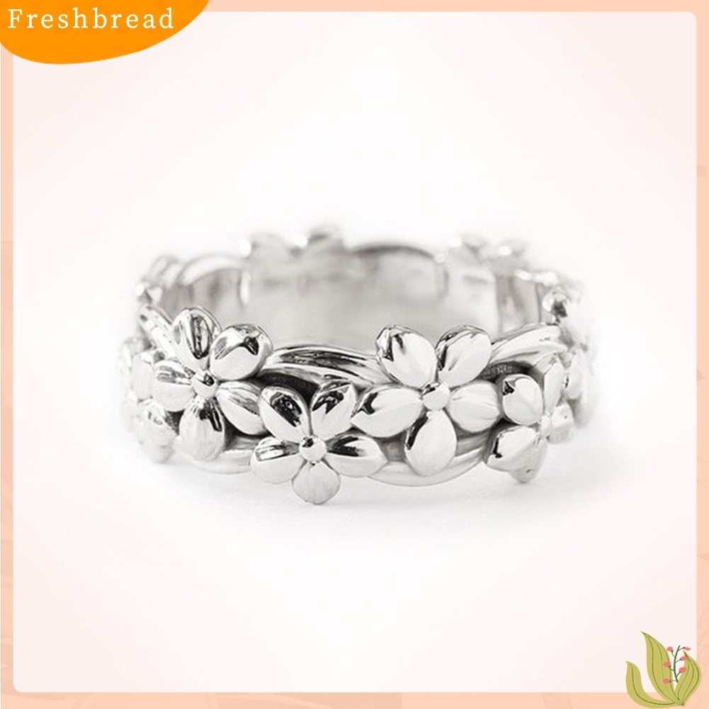 &lt; Freshbread &gt; Lucky Daisy Floral Bunga Jari Cincin Wanita Pertunangan Pernikahan Perhiasan Hadiah