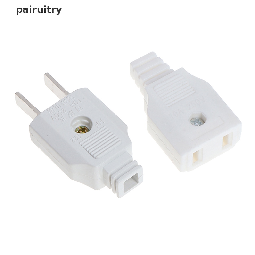 Prt US 2pin Gepeng AC Listrik Power Male Plug Female Socket Outlet Adaptor Kawat PRT