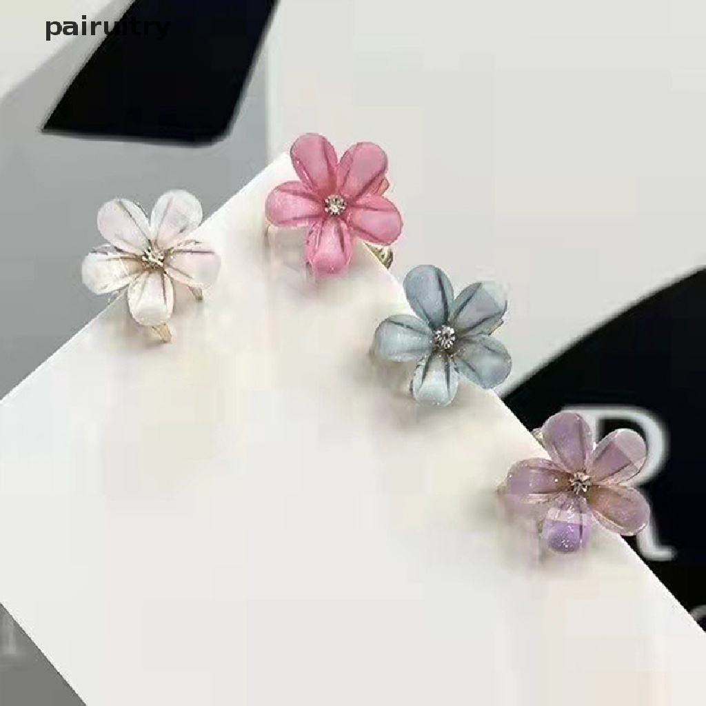 Prt 4pcs/set Mode Baru Bunga Cakar Kecil Klip Fashion Gadis Poni Klip Ponytail Aksesoris Rambut Bunga Lucu Hiasan Kepala Perhiasan Hadiah PRT