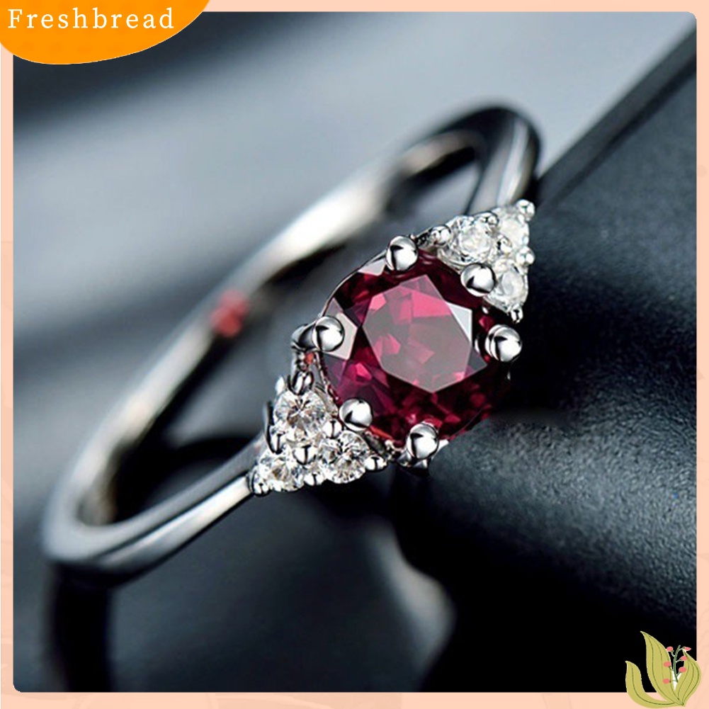 &lt; Freshbread &gt; Wanita Faux Safir Garnet Zamrud Batu Permata Jari Cincin Hadiah Perhiasan Pernikahan