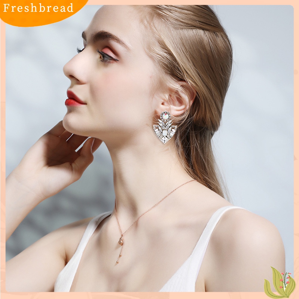 &lt; Freshbread &gt; Wanita Fashion Berlian Imitasi Berlebihan Bohemian Ear Stud Earrings Perhiasan Hadiah