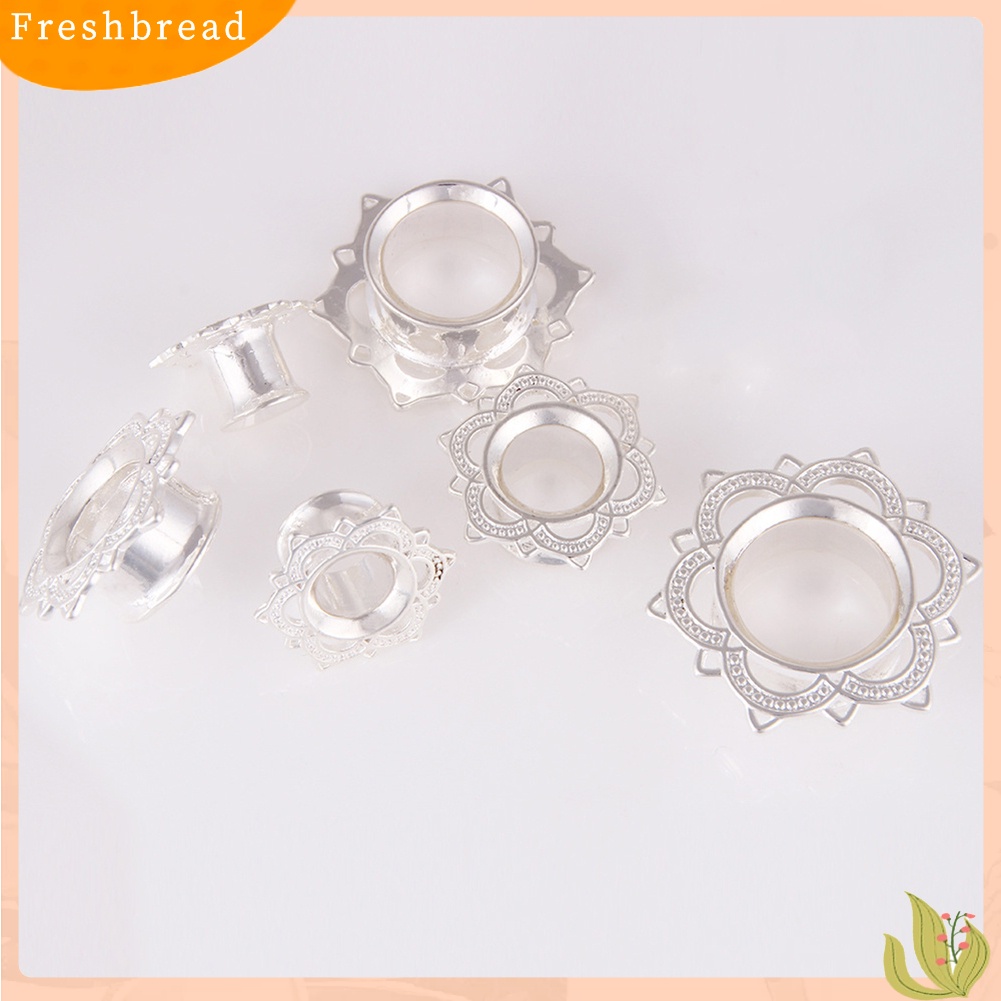 &lt; Freshbread &gt; 1Pc Unisex Bunga Lotus Ear Plug Double Flare Gauge Expander Piercing Perhiasan