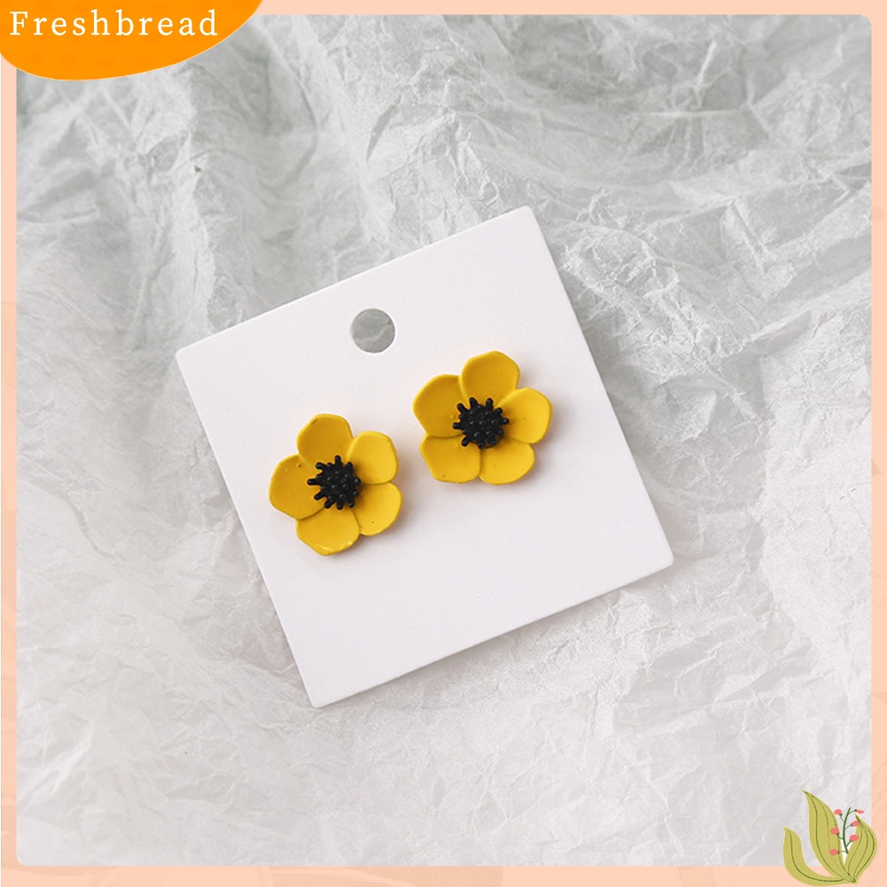 &lt; Freshbread &gt; Wanita Fashion Lukisan Bunga Mutiara Imitasi Bibir Merah Stud Earrings Perhiasan Hadiah