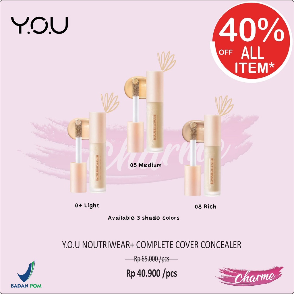 (READY &amp; ORI) Y.O.U YOU NOUTRIWEAR+ COMPLETE COVER CONCEALER BPOM