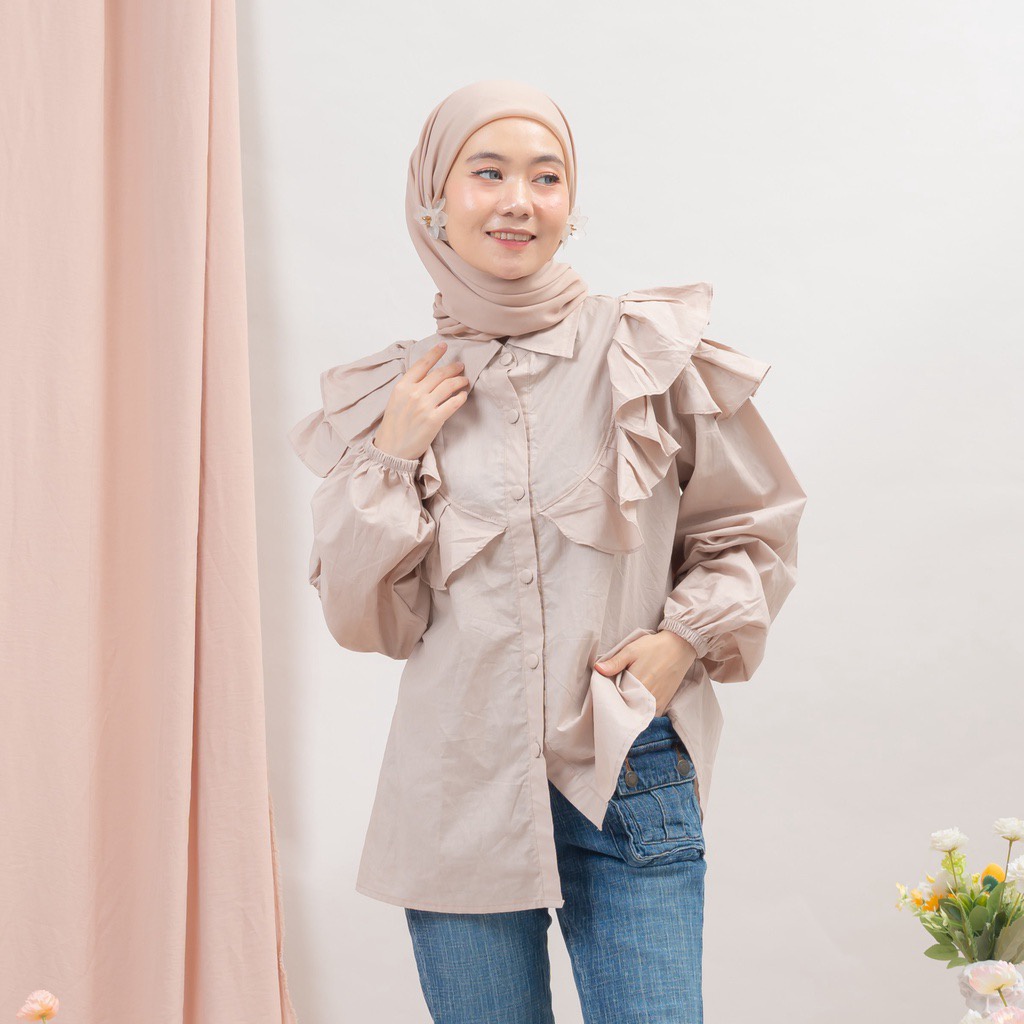 BEFAST - ZFS OOTD WANITA BLOUSE JEMA / LIKA BLOUSE / Blouse Wanita Model Terbaru / Pakaian Wanita Casual Kerja / Outfit Hijab Style Trendy / Fashion Kekinian Remaja ABG / Blouse Polos Formal Lengan Panjang Terlaris