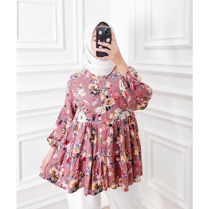 BEFAST - ZFS OOTD WANITA BLOUSE SASA / AIKO BLOUSE / Blouse Formal Wanita / Pakaian Wanita Kondangan / OOTD Wanita Remaja ABG Kekinian / Blouse Motif Bunga-Bunga / Fashion Wanita Style Hijab / Blouse Lengan Panjang Terlaris