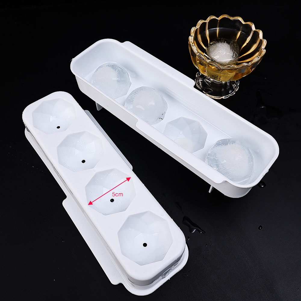 [Unggulan] 1pc Cetakan PP Ice Hoki 4rhombus Ice Ball Mold Whiskey Vodka Ice Ball Maker Ice Cube Tray Dapur Kotak Es DIY Perlengkapan Pesta Bar Rumah