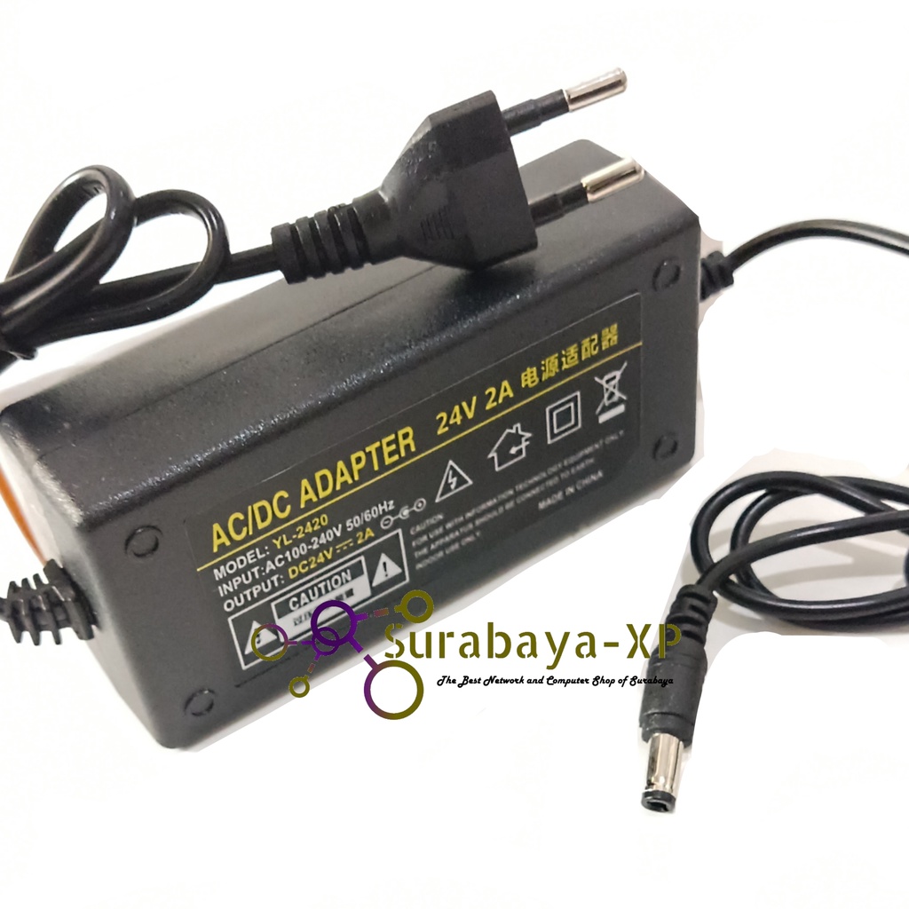 Adaptor 24V 2A REAL VOLTAGE Adaptor 24 Volt 2 Ampere