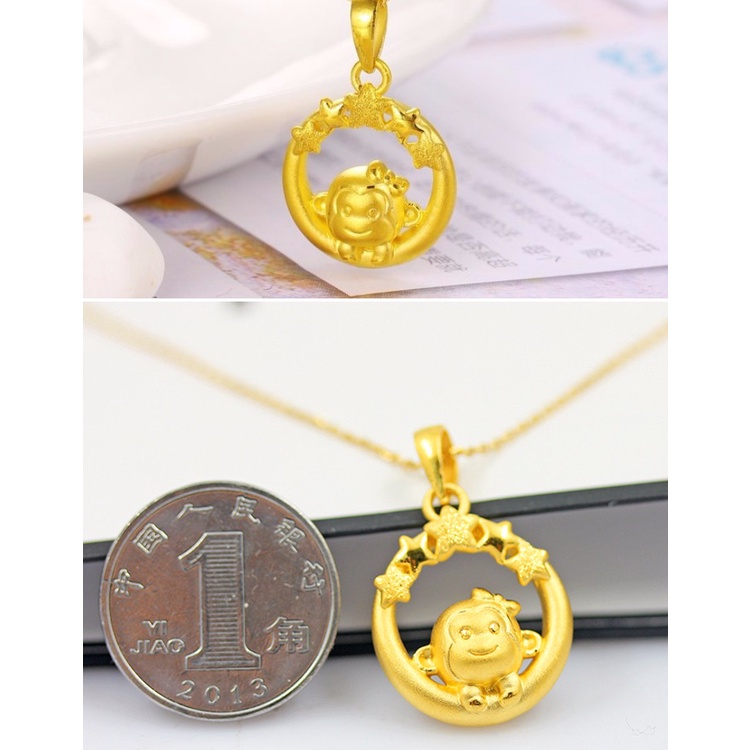 Goldkingdom Aksesoris Perhiasan Fashion Ready Stock Perhiasan Lapis Emas Monyet Bulan Bintang Lucu Monkey Besar Sage Pendant Of The Zodiac