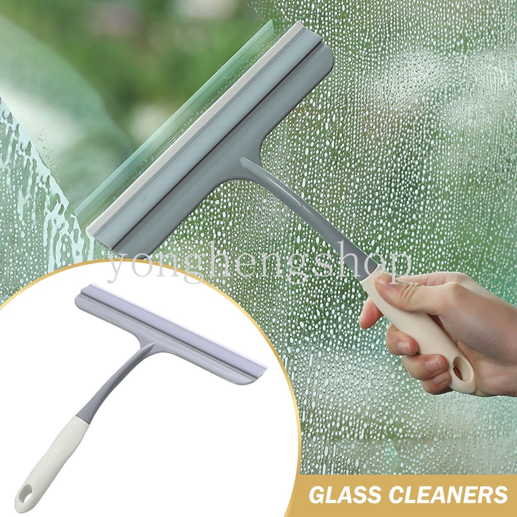 Wiper Kaca Jendela Dengan Pisau Silikon Pembersih Kaca Mobil Non-Slip T-Shaped Wiper Scraper Mirror Cleaning Tool Squeegee Sikat Cuci Dinding Ubin Lantai